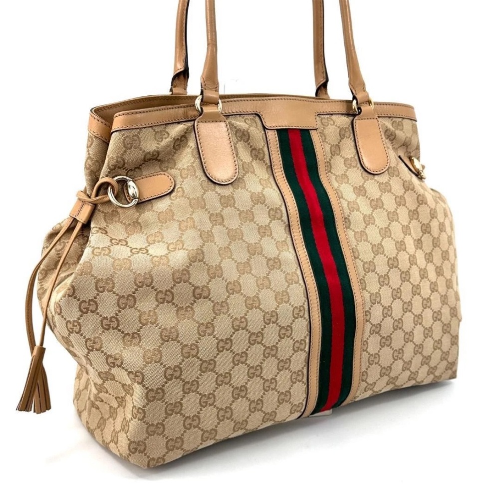 Gucci Beige and Green Women's Tote Bag